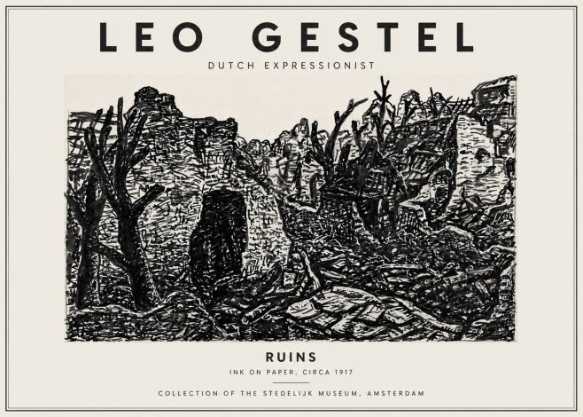 Leo Gestel Ruins No5 - Affiche