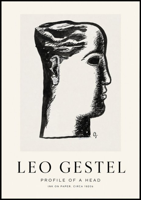 Leo Gestel Profile of a Head No1 - Affiche