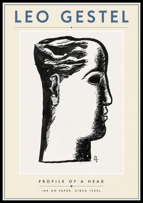 Leo Gestel Profile of a Head No4 - Affiche