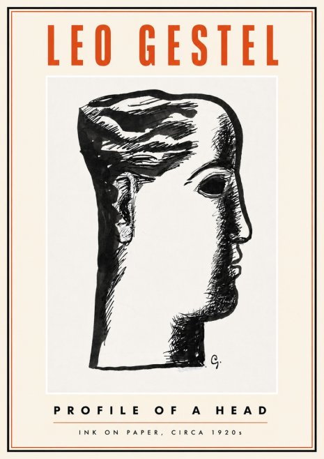 Leo Gestel Profile of a Head No5 - Affiche