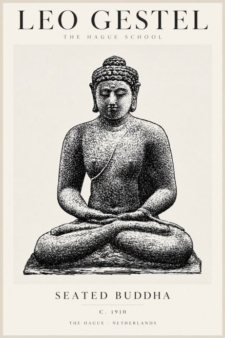 Leo Gestel Seated Buddha No2 - Affiche