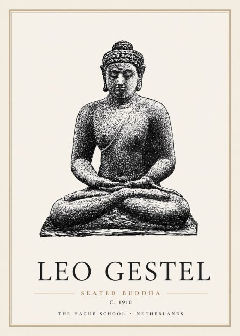 Leo Gestel Seated Buddha No5 - Affiche