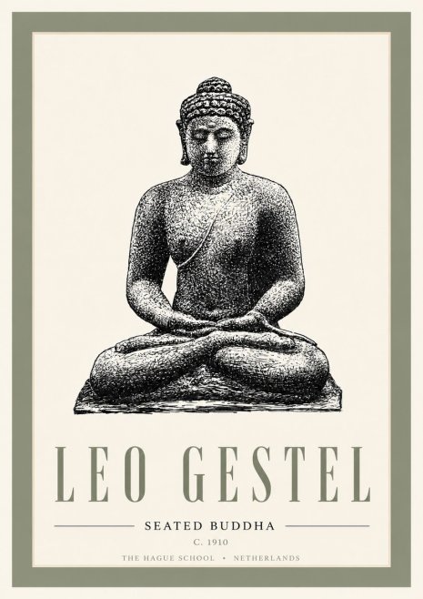 Leo Gestel Seated Buddha No6 - Affiche