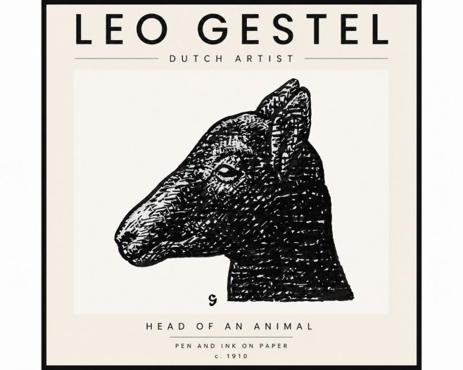Leo Gestel Head of an Animal No4 - Affiche