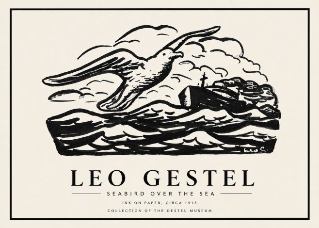 Leo Gestel Seabird over the Sea No4 - Affiche