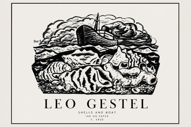 Leo Gestel Shells and Boat No1 - Affiche