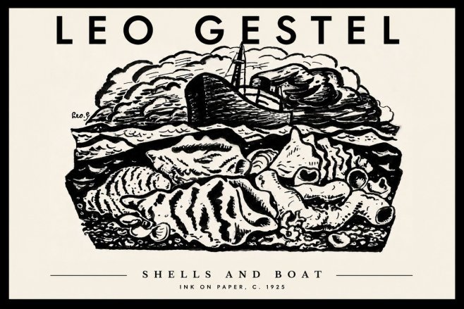 Leo Gestel Shells and Boat No5 - Affiche