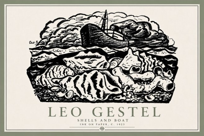 Leo Gestel Shells and Boat No6 - Affiche