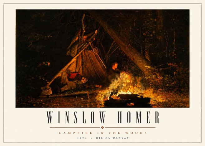 Winslow Homer Campfire in the Woods No5 - Affiche