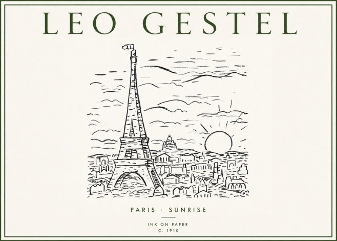 Leo Gestel Paris Sunrise No3 - Affiche