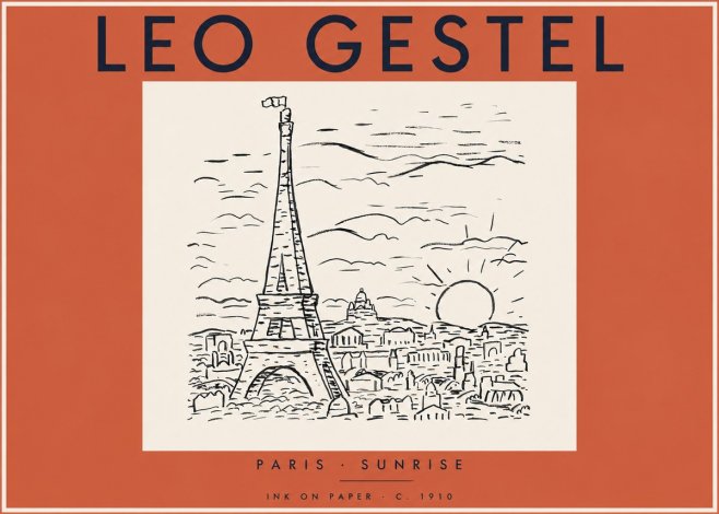Leo Gestel Paris Sunrise No4 - Affiche