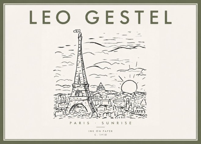 Leo Gestel Paris Sunrise No5 - Affiche