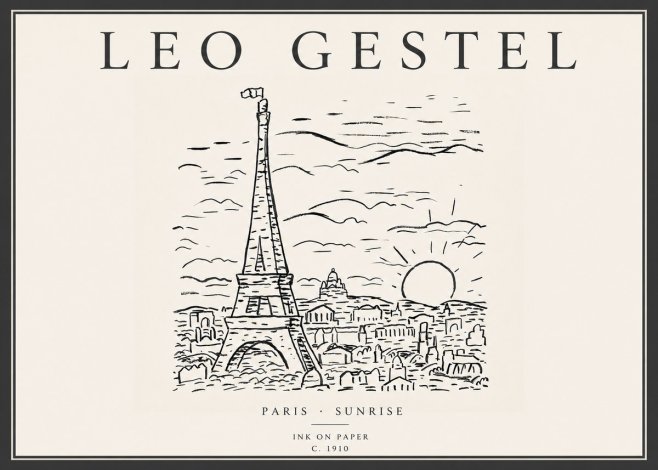 Leo Gestel Paris Sunrise No6 - Affiche