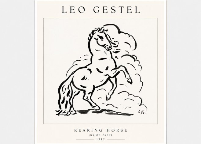 Leo Gestel Rearing Horse No1 - Affiche