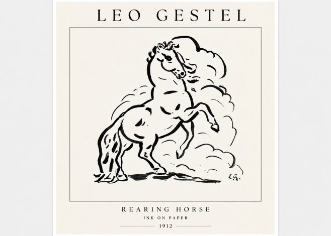 Leo Gestel Rearing Horse No3 - Affiche