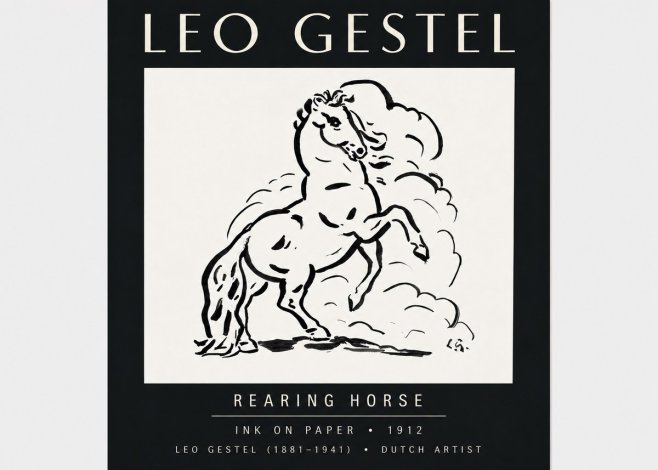 Leo Gestel Rearing Horse No4 - Affiche