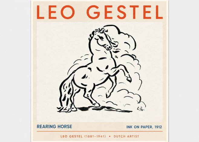 Leo Gestel Rearing Horse No5 - Affiche