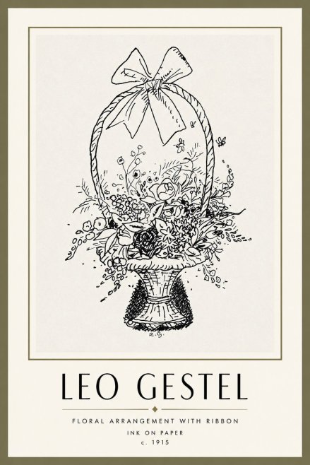 Leo Gestel Floral Arrangement with Ribbon No4 - Affiche