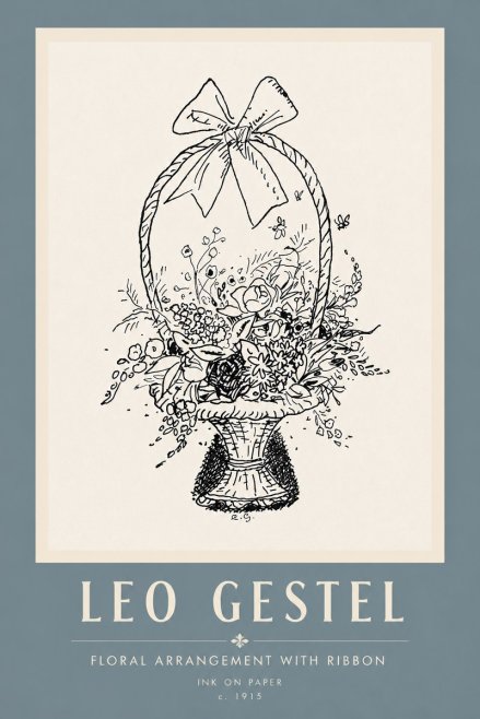 Leo Gestel Floral Arrangement with Ribbon No5 - Affiche