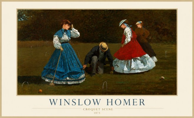 Winslow Homer Croquet Scene No1 - Affiche