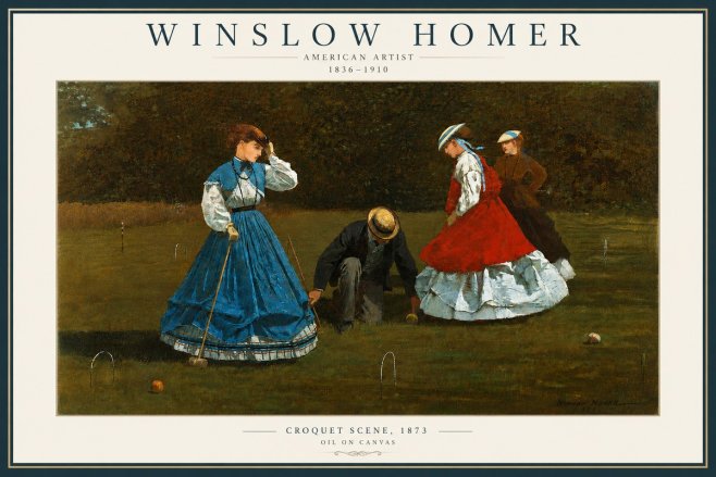 Winslow Homer Croquet Scene No3 - Affiche