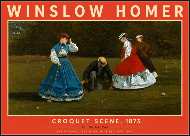 Winslow Homer Croquet Scene No6 - Affiche