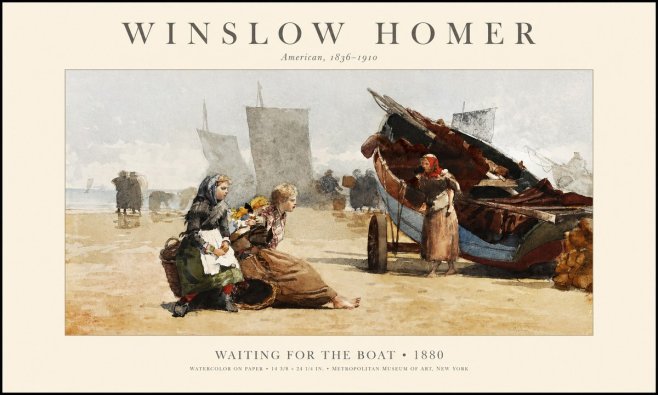 Winslow Homer Waiting for the Boat No1 - Affiche