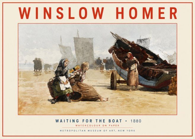 Winslow Homer Waiting for the Boat No3 - Affiche
