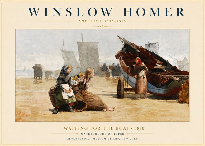 Winslow Homer Waiting for the Boat No4 - Affiche