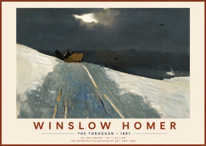 Winslow Homer The Toboggan No6 - Affiche