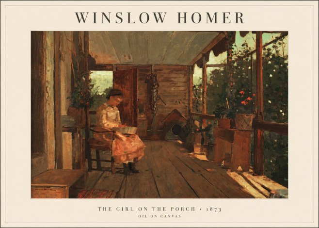 Winslow Homer The Girl on the Porch No1 - Affiche