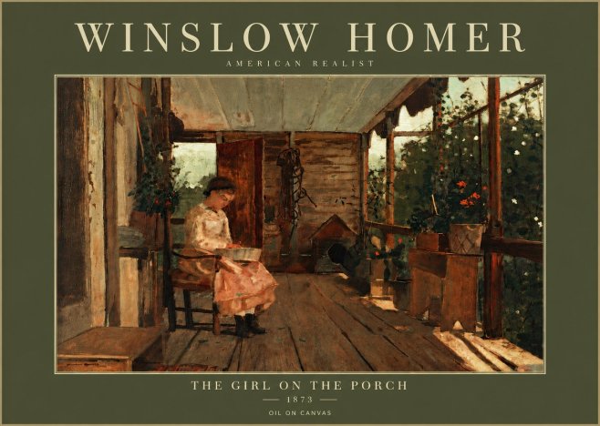 Winslow Homer The Girl on the Porch No5 - Affiche
