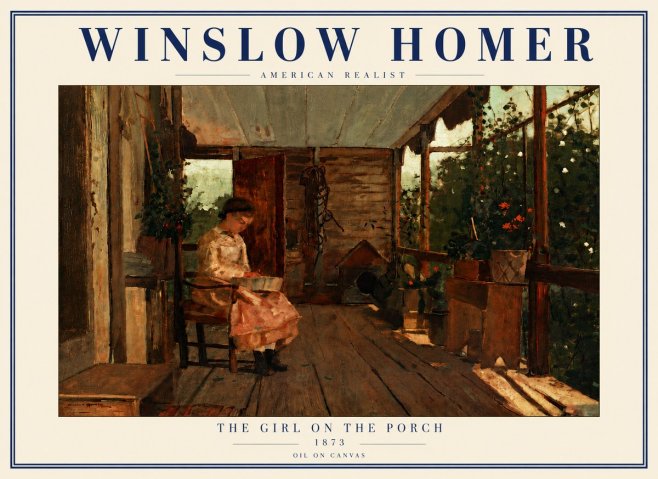 Winslow Homer The Girl on the Porch No6 - Affiche