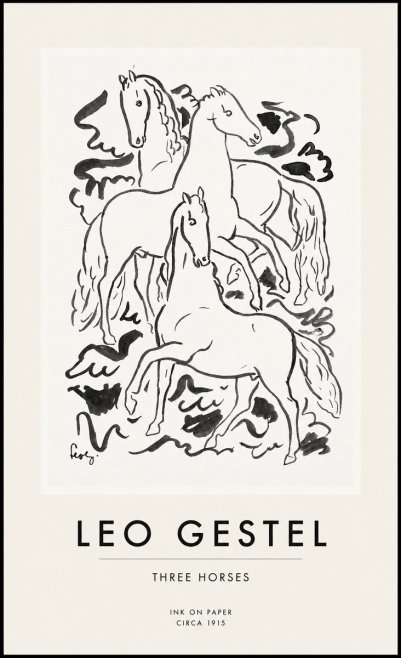 Leo Gestel Three Horses No1 - Affiche