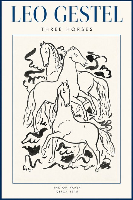 Leo Gestel Three Horses No2 - Affiche