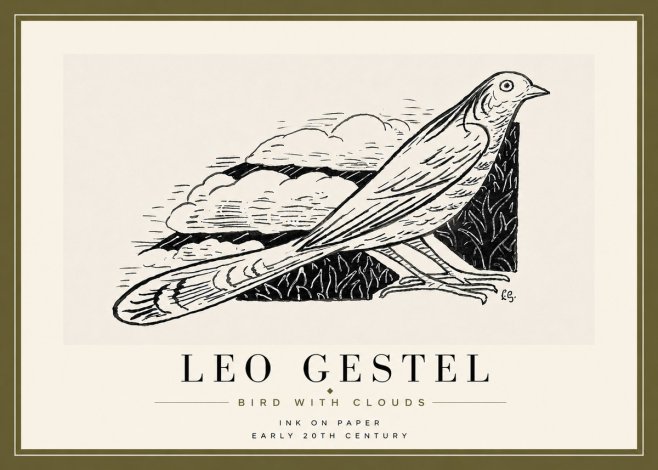 Leo Gestel Bird with Clouds No6 - Affiche