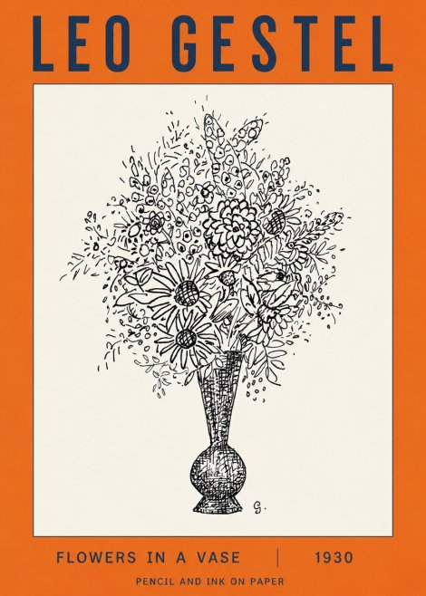 Leo Gestel Flowers in a Vase No2 - Affiche