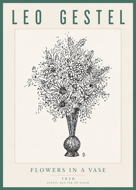 Leo Gestel Flowers in a Vase No5 - Affiche