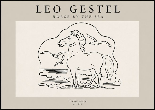 Leo Gestel Horse by the Sea No2 - Affiche
