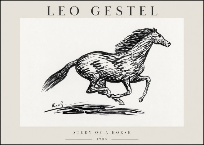 Leo Gestel Study of a Horse No1 - Affiche