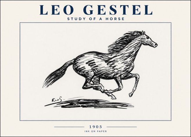 Leo Gestel Study of a Horse No4 - Affiche