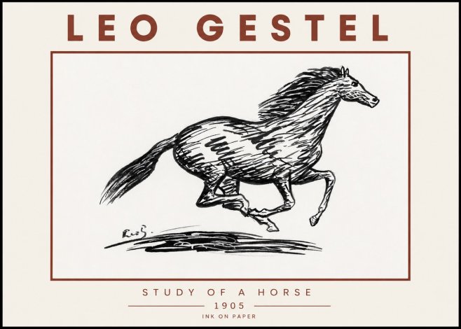 Leo Gestel Study of a Horse No5 - Affiche