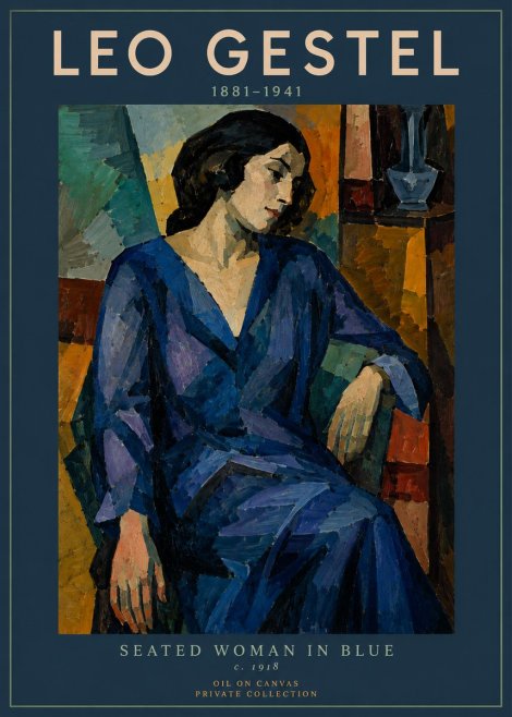 Leo Gestel Seated Woman in Blue No3 - Affiche