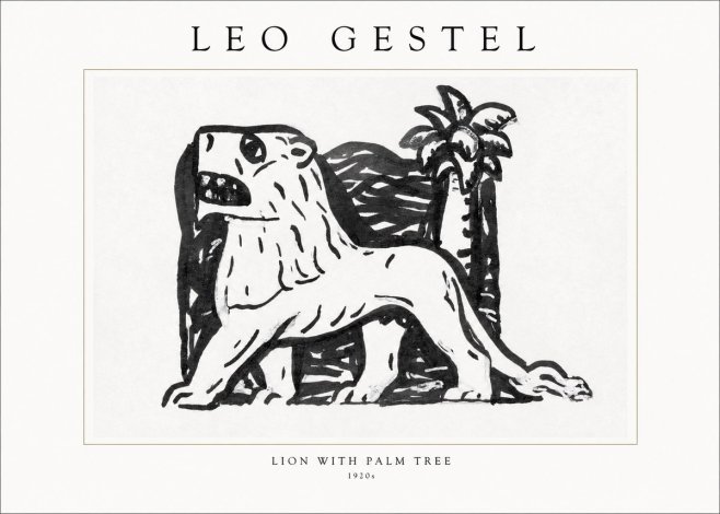 Leo Gestel Lion with Palm Tree No1 - Affiche