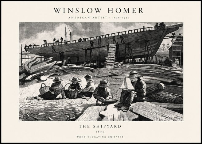Winslow Homer The Shipyard No1 - Affiche