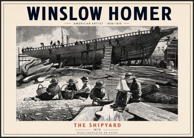 Winslow Homer The Shipyard No2 - Affiche