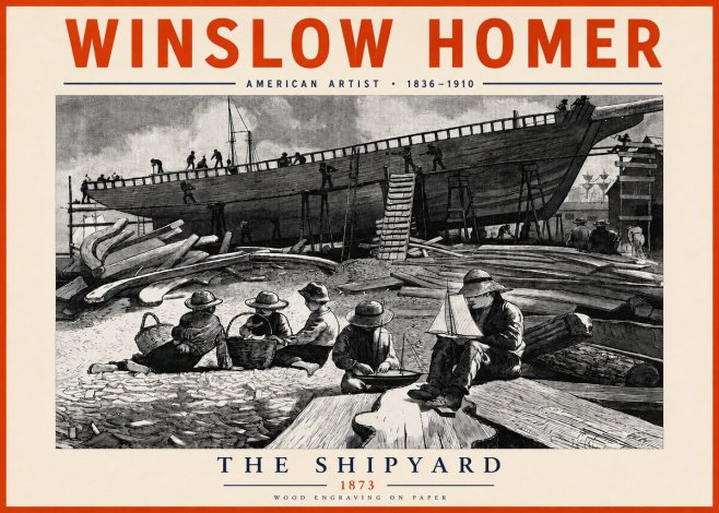 Winslow Homer The Shipyard No3 - Affiche