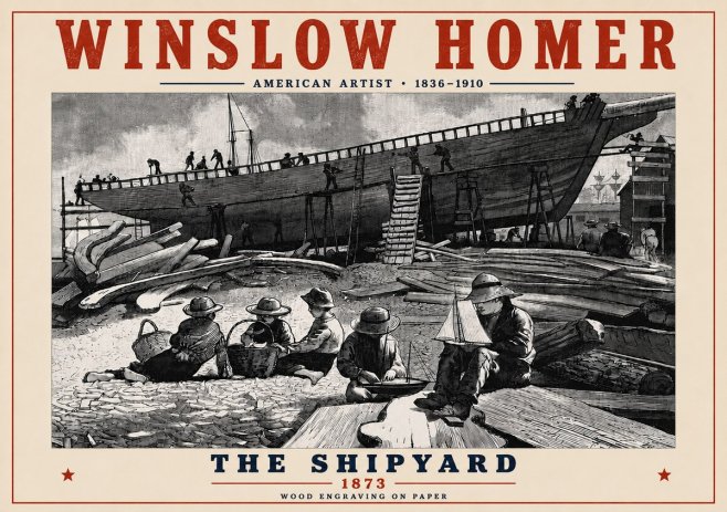 Winslow Homer The Shipyard No6 - Affiche