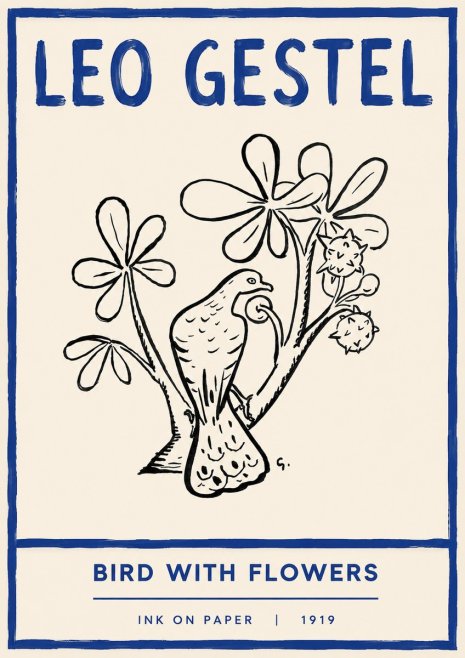 Leo Gestel Bird with Flowers No4 - Affiche