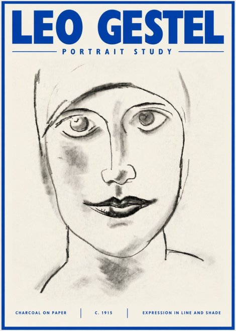 Leo Gestel Portrait Study I No6 - Affiche